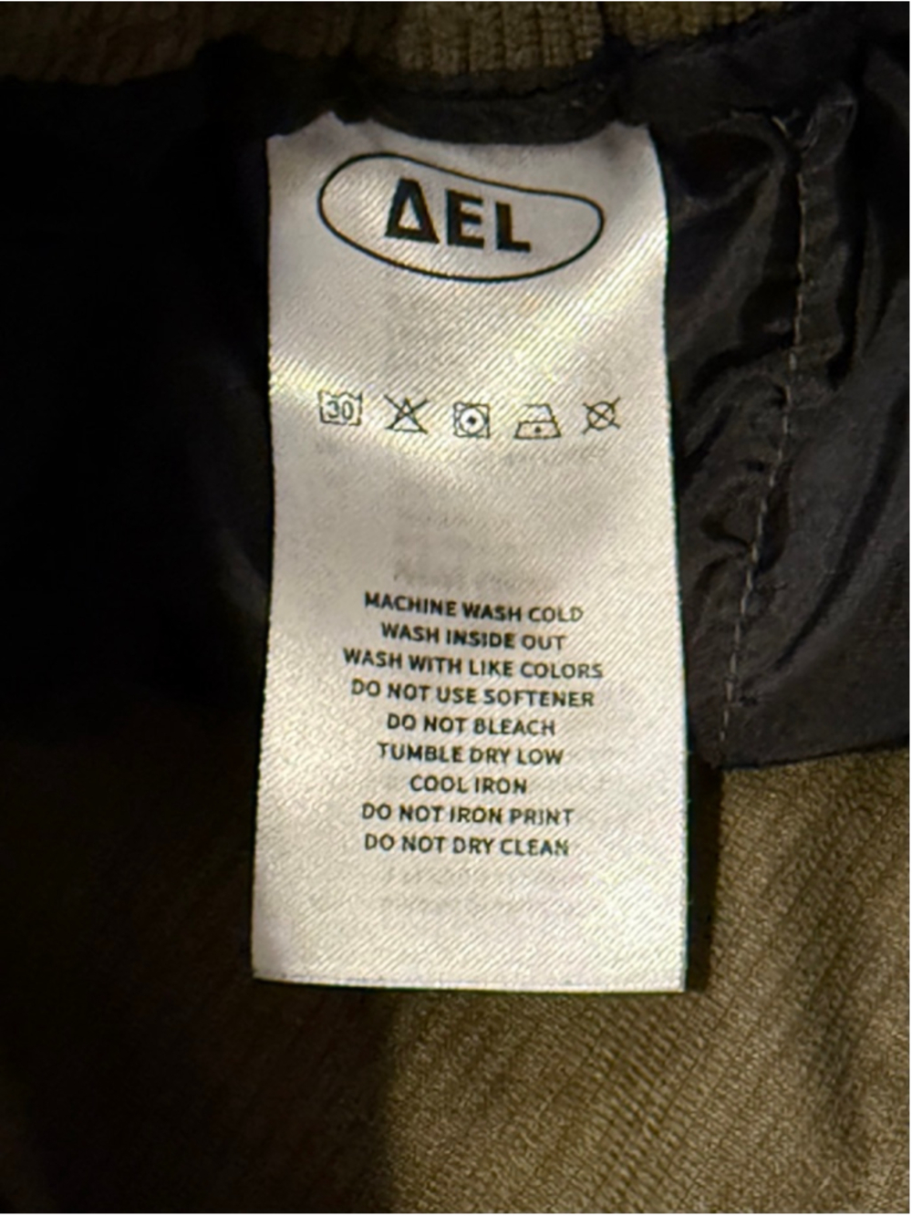 Alfric Eden Men Corduroy Jogger Pants Olive Green Elastic Waist Small Streetwear - Picture 8 of 8
